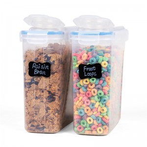 100% Capacele de etanșare Rezistență la scurgere Plastic BPA Container pentru depozitarea cerealelor și a produselor alimentare uscate pentru făină de cereale Zahăr set de cafea de 2 buc x 4,0 L