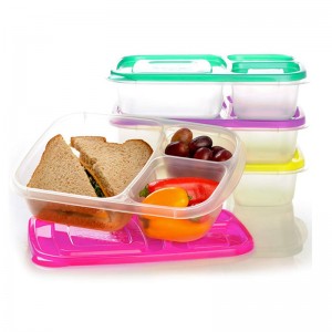 Portable Easy School / Office 3 Compartiment Bento Cutie de prânz Masă Preparare Containere alimentare