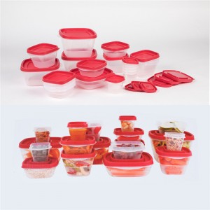 42 bucăți roșu Găsește ușor capacele Set de containere pentru depozitarea alimentelor