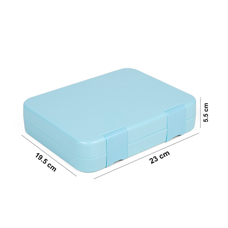 Container Bento Box pentru prânz pentru copii și adulți, culoare albastră, 4 compartimente